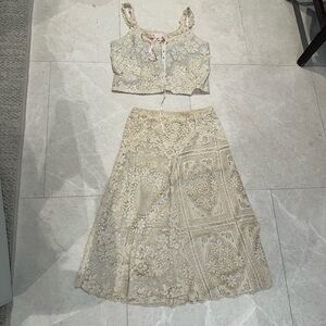 St John’s Aspen set Elegant Cream Lace Skirt set
